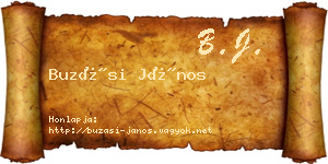 Buzási János névjegykártya