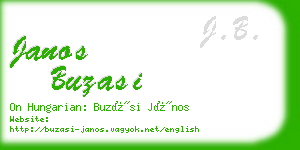 janos buzasi business card